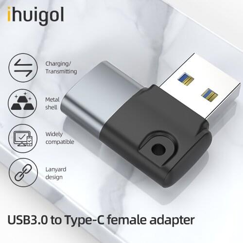Ihuigol 90 Degree USB to Type C Female Cable OTG Adapter Type A Male Converter Charger Data Sync Computer USB-C Phone Connector