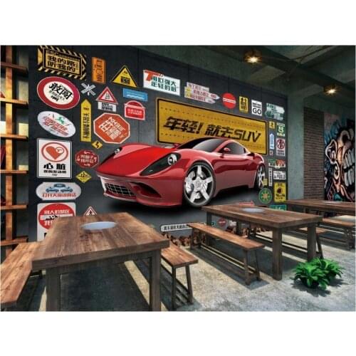 Custom mural on the wall wallpaper 3 d Retro 3D sports car Ferrari tooling home decor photo Wallpaper in the living room