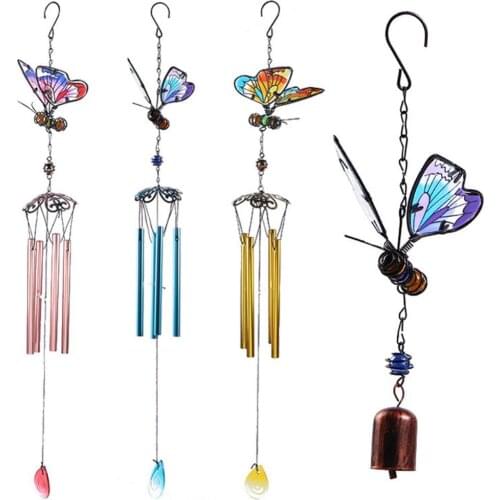 50% Hot Sales!!! Colorful Butterfly Pendant Wind Chimes Indoor Outdoor Porch Balcony Garden Decor