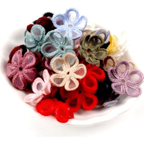 10pcs Beautiful Lace Flower Applique Trim Embroidered Lace Patches For Handmade Garment Accessories Decoration Sewing DIY 25mm