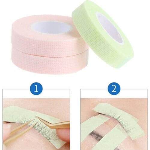 3Roll Breathable Lint-free Medical Tape Green Non-woven Wrap Tape Under Eye Paper Pads Tape Eye Pads Eyelash Extension tool