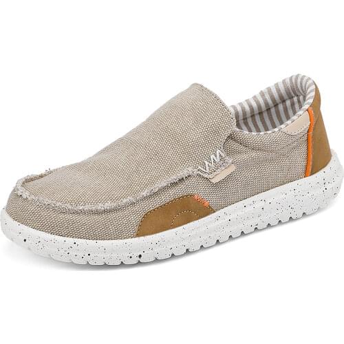 2021 Summer Men Canvas Boat Shoes Outdoor Light Soft Convertible Slip On Loafer Fashion Casual Flat Non Slip Deck Shoes Big Size