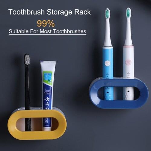 Household Wall Mounted Electric Toothbrush Holder Dental Brush Bathroom Accessories Storage Shelf Organizer Rack Supplies