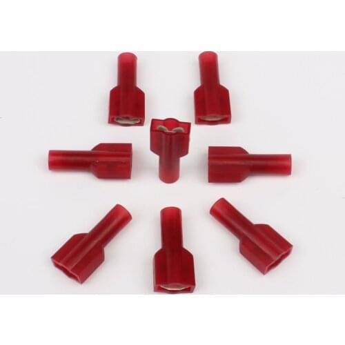 NEW 50PCS FDFNY1.25-250 FDFNY1-250 NYLON brass Female Insulated Spade joint Cable Wire Connector 0.5-1.5mm2 22-16AWG