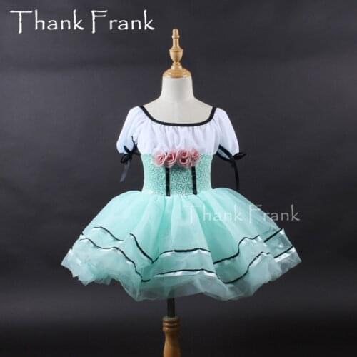 New Rose Flower Ballet Dress Kids Short Sleeve Tulle Ballet Leotard Dance Dress Girls Ballerina Tutu Dress Adult Dance Costume