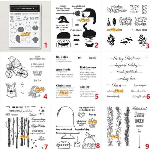 New Arrived 9 Styles Happy Halloween Merry Christmas Transparent Clear Stamps Silicone Seals Roller Stamp for DIY Scrapbooking
