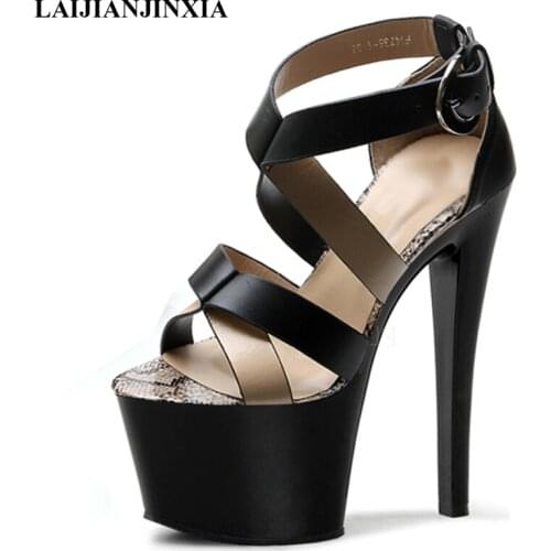 New hot style summer womens shoes, 17cm thick bottom waterproof platform with fish-mouth sandals, nightclub Dance Shoes