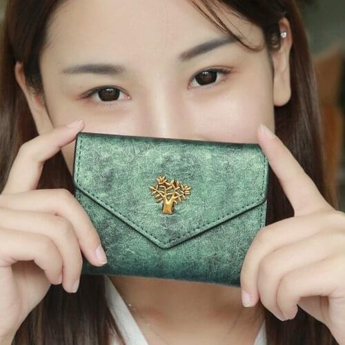 New Women Mini Wallet Lady Small 3 Folding Short Coin Purse Wallet Korean Retro Wild Fold Clutch Hand Bag