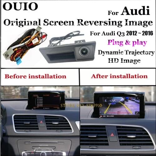 Original Screen PQ MIB MQB Reversing camera Image| For Audi Q3 2012 ~ 2016 Dynamic track camera |HD Backup Rear camera