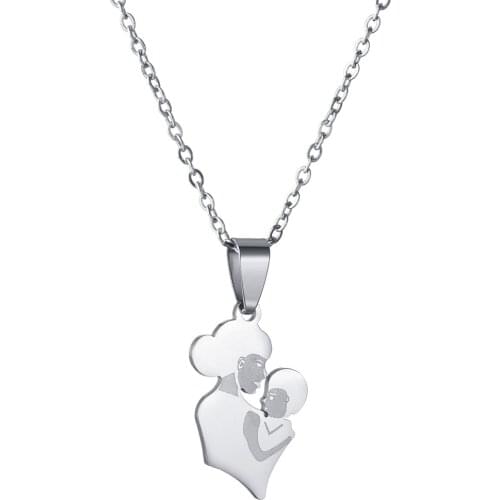 Family Mom Baby Pendant Mothers Day Necklace Stainless Steel Jewelry For Women Wife Maternal Charm Love Anniversary Gifts