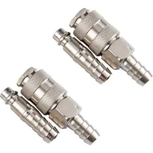 EU Type Socket+Plug Pneumatic Connector Hose Barb Coupler Adapter Air Compressor