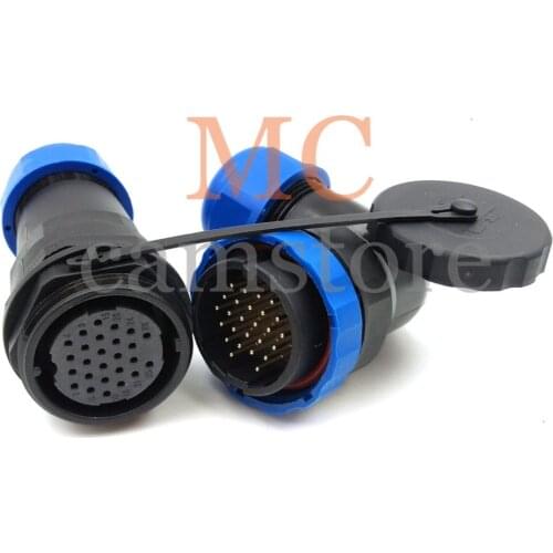 SD28 waterproof connector 26pins, IP68 aviation power cable connector, 26 wires industrial bulkhead cable to cable connectors