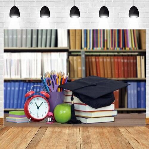 Yeele Students Back to School Party Backdrop Children Photography Books Bookshelf Alarm Clock Background Photo Studio Photophone