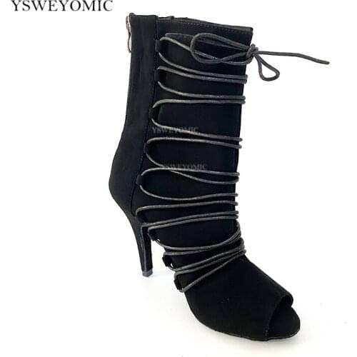 2020 Winter Indoor Dance Boots Women High Heel 3inch Stable comfortable Latin Ballroom Dance Boots Shoes Free Shipping