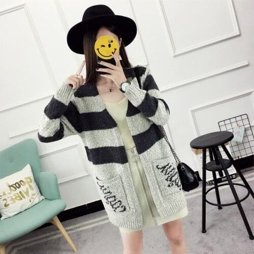 Cardigan Womens Fall/winter 2020 Autumn Knit Sweater Sweater Trendy Jacket Autumn Mid-length Harajuku Sweater Cardigan