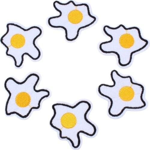 10pcs/lot Cartoon Poached Egg Patches DIY Stickers for Garments Handmade Sew On Jeans Appliques Embroidered Motif Badge Patch