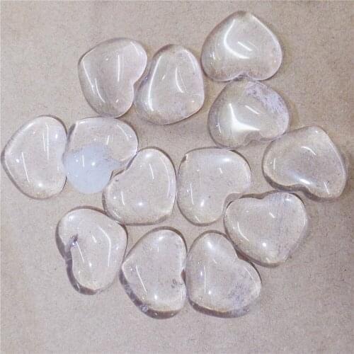 100Pcs 18x15x6mm White Cherry Quartz Love Heart Cab Cabochon For DIY Jewelry Making Necklace Accessories Boutique Gift