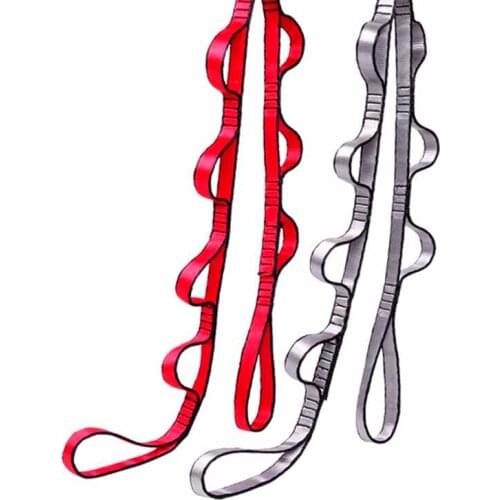 110CM Yoga Hammock Hanging Strap Belt Climbing Nylon Daisy Chain Rope with Loops Mountaineering Bandlet Sling Climbing Accessory