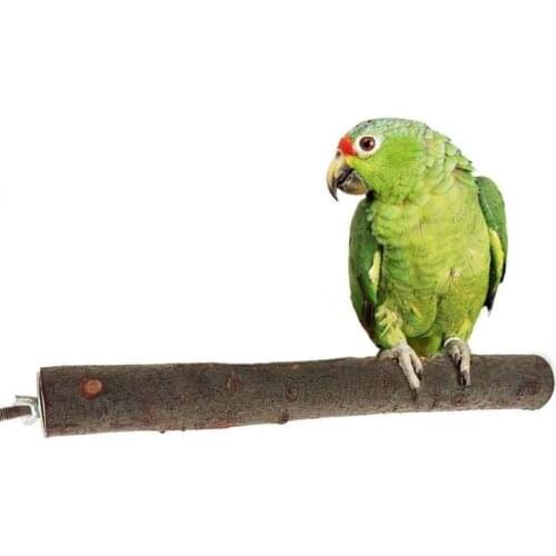 1pc Natural Wooden Parrot Stand Bird Toy Budgie Perch Rack Wooden Toys Cage Accessories D131