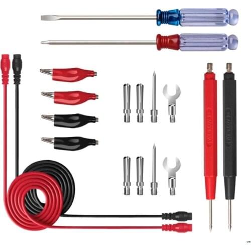 18 in 1 Multimeter Test Lead Kit with Alligator Clip Extension Probe Screwdriver