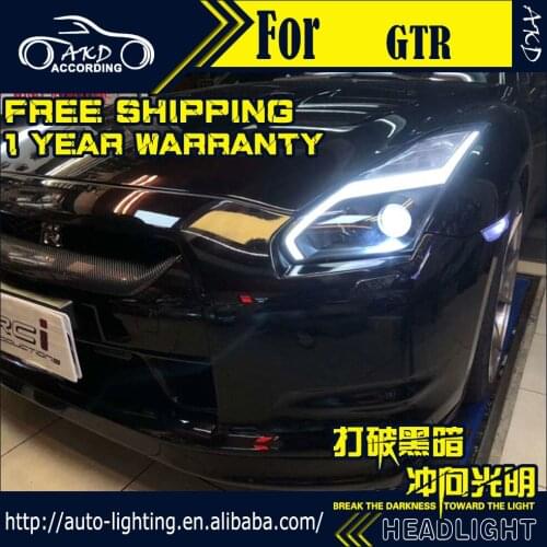 AKD Car Styling Headlights for Nissan GT-R Headlights 2009-2017 LED Headlight DRL Head Lamp Led Projector Automotive Accessories