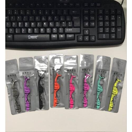 Flash Girl Private Label Stainless Steel 8 Colors False Eyelash Tweezers Lashes Applicator