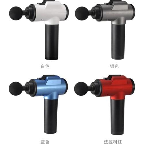 Four color brush motor 6 gear speed electronic massage gun fascial gun with four massage header