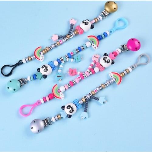 Baby Pacifier Chain Handmade Pacifier Holder Chain Silicone Pacifier Five Star Baby Teething Chain Color Cute Chain