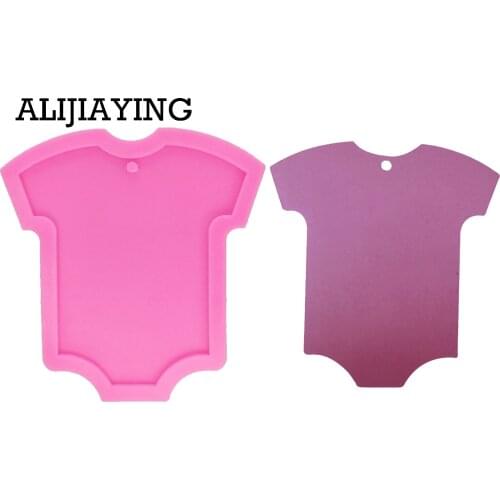 DY0062 DIY shiny Baby t-shirt shape silicone mold for key chains Accessories clothes Resin Clay Mold crafts tools moulds jewelry