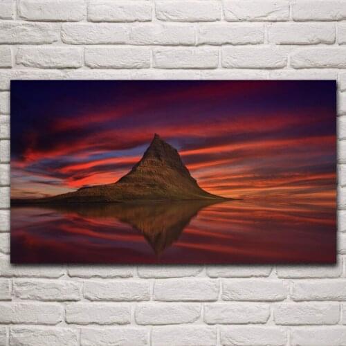 Kirkjufell mountain abenrot sunset dusk cloud scenery fabric posters on the wall picture home living room decoration KM161