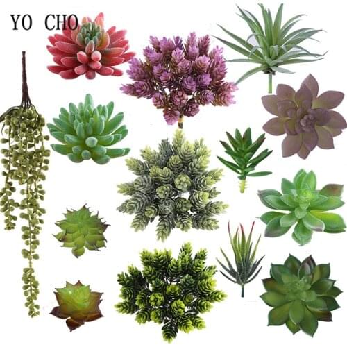 1 PCS Artificial Succulents Mini Fake Succulents Potted Floral Accessories Plastic Succulents Home Decor Flower Arrangements