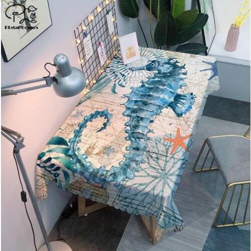 Sea turtle sea horse octopus dolphin Tablecloth 3D printed Square/Rectangular Dust-proof Table Cover Party Home Decor TV Covers