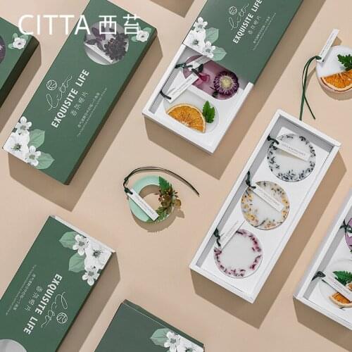 Nordic Style Retro Ornaments Dried Flower Aromatherapy Wax Bedroom Home Decor Tablets Gifts Scented Candle Box Set