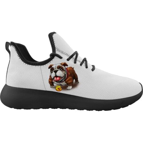 New Cute Bulldogs Fly Weaving Walk Sport Shoes Men And Women Cartoon Pattern Customized Comfortable Low Top Summer Sneakers 2021