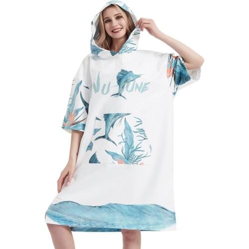 Nu-June Microfiber Wetsuit Changing Robe Poncho Beach Towel Parent Quick Drying Sport Hooded Cloak Swim Bathrobe Unisex
