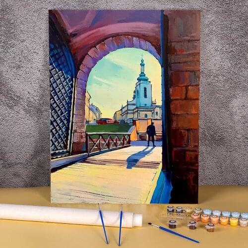 Landscape Lviv DIY Paint By Numbers Set Oil Paints 40*50 Painting On Canvas Handmade Crafts For Adults For Drawing Art