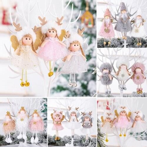 Christmas Angel Plush Doll Pendant Xmas Tree Ornaments Christmas Decorations for Home New Year 2022 Gifts Noel Navidad 2021 Toy