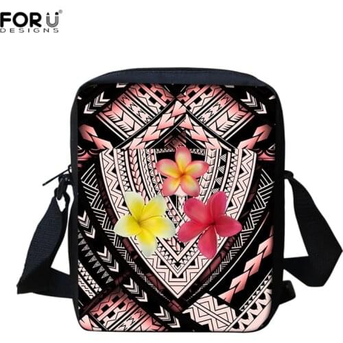 FORUDESIGNS Polynesian Tribal Plumeria Print Shoulder Bags Strap Messenger Bag Women Handbags For Lady Mini Crossbody Bolsa 2021