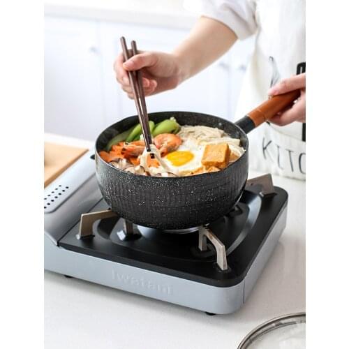 Flat Bottom Pan Small Soup Pot Home Gas Stove Cooking Noodle Pot Instant Noodle Pot Hot Milk Pot Non-Stick Flower Pot