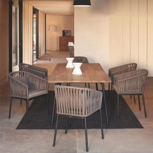 Nordic Garden Chairs Balcony Rattan Chair Garden Table Chair Combination Cafe Leisure Soft Bag Outdoor Armchair Customization