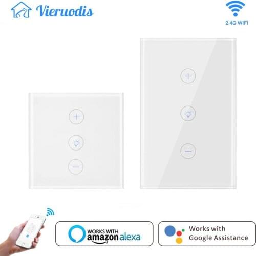Dimmer 220v Wall Smart WiFi Touch Dimmer Switch 1 Gang 400W Wireless Light Switch Work With Alexa &Google Assistant smart life