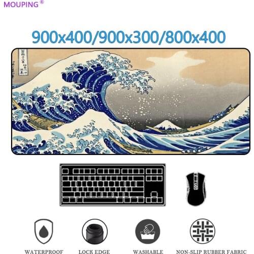 Japanese Mouse Pad Personalized great wave mousepad Art Table Gamers Accessories Pc Gamer Desk Mat Gaming Carpet DropShipping