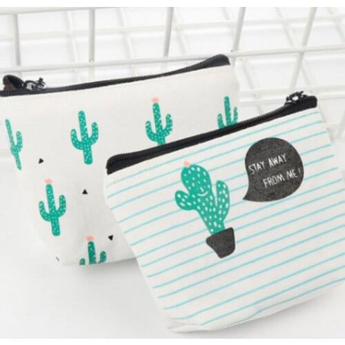 1PC Cactus Pattern Earphone Power Charging Line Storage Bag Portable USB Data Cable Bag Lipstick Coin Bag Wallet