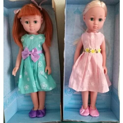 14'' Christine Cute Girl Doll glass eyes super adorable face soft vinyl plastic kids gift