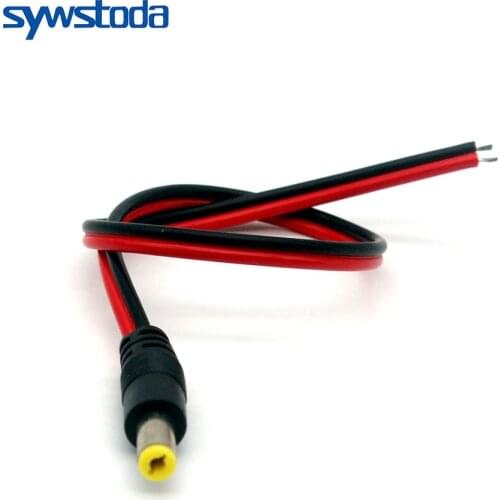 2.1*5.5mm DC Power Connector Copper Core Cable 12V Pigtail Male Plug Monitor CCTV Security Camera or LED 20pieces
