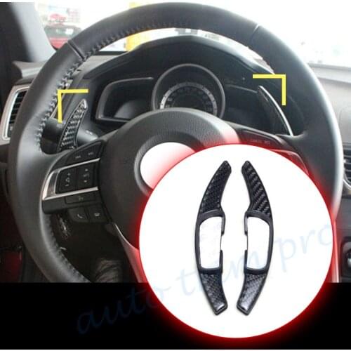 2X Carbon Fiber Shift Paddle Shifter Extension Steering Wheel DSG Fit For Mazda 3 6 CX-3 CX-4 CX-5 MX-5 Accessories