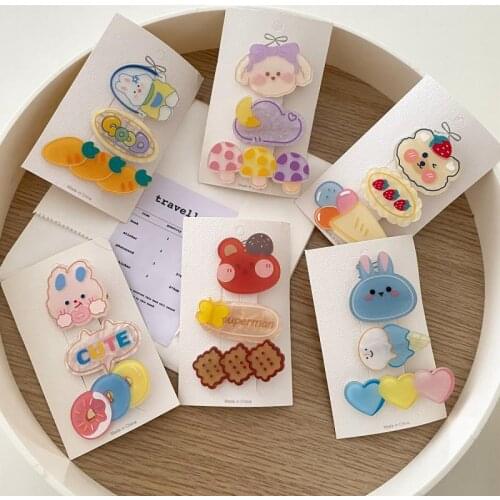3PCS/Set Lovely Cute Girls Hair Claws Cute Cartoon Pattern Child Hairpins Fashion Hair Clips Hair Accessories Ornament Suit
