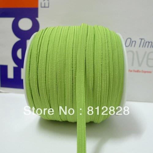 50 Meters 1/4'' 6mm #15 Lime Colored Skinny Elastic Webbing