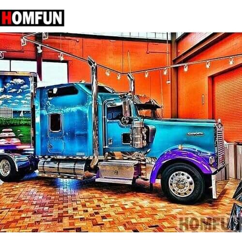 HOMFUN Full Square/Round Drill 5D DIY Diamond Painting "Car scenery" Embroidery Cross Stitch 3D Home Decor Gift A16936