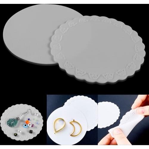 White Mat Round Epoxy Resin Pad Non-slip Silicone Pad DIY UV Crafts AB Glue Handmade Tools For Jewelry Making Accessories Tools